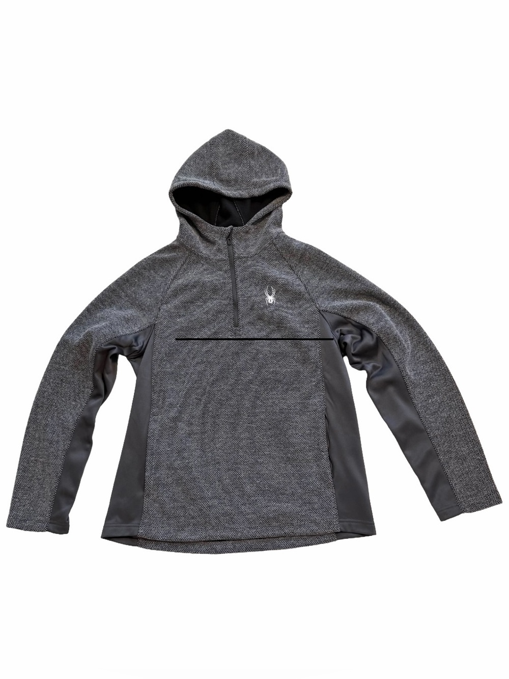 Spyder Hoodie Mens XL Grey Pullover Boundless Quarter Zip Waffle Athletic Gym